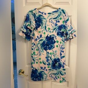 Lilly Pulitzer Lula Dress Ruffle sleeves- XS - Pink Tropics Sweet Pea